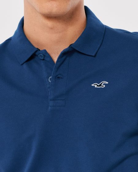 Áo thun nam Hollister HCO-P260 Logo Icon Polo Blue - Ảnh 3