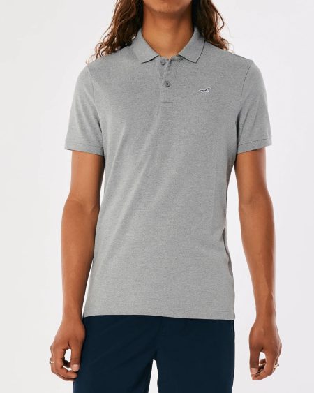 Áo thun nam Hollister HCO-P265 Logo Icon Polo heather grey