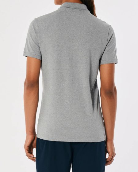 Áo thun nam Hollister HCO-P265 Logo Icon Polo heather grey - Ảnh 2