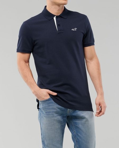 Áo thun nam Hollister HCO-P266 Logo Icon Polo Navy