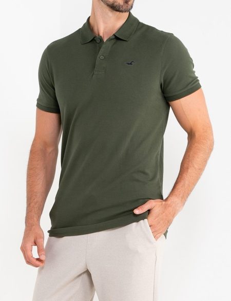 Áo thun nam Hollister HCO-P269 Stretch Icon Polo Green